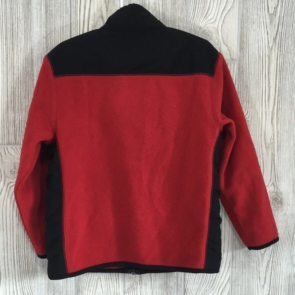 Old Navy Kids XS Red & Black Fleece Zip Up Jacket